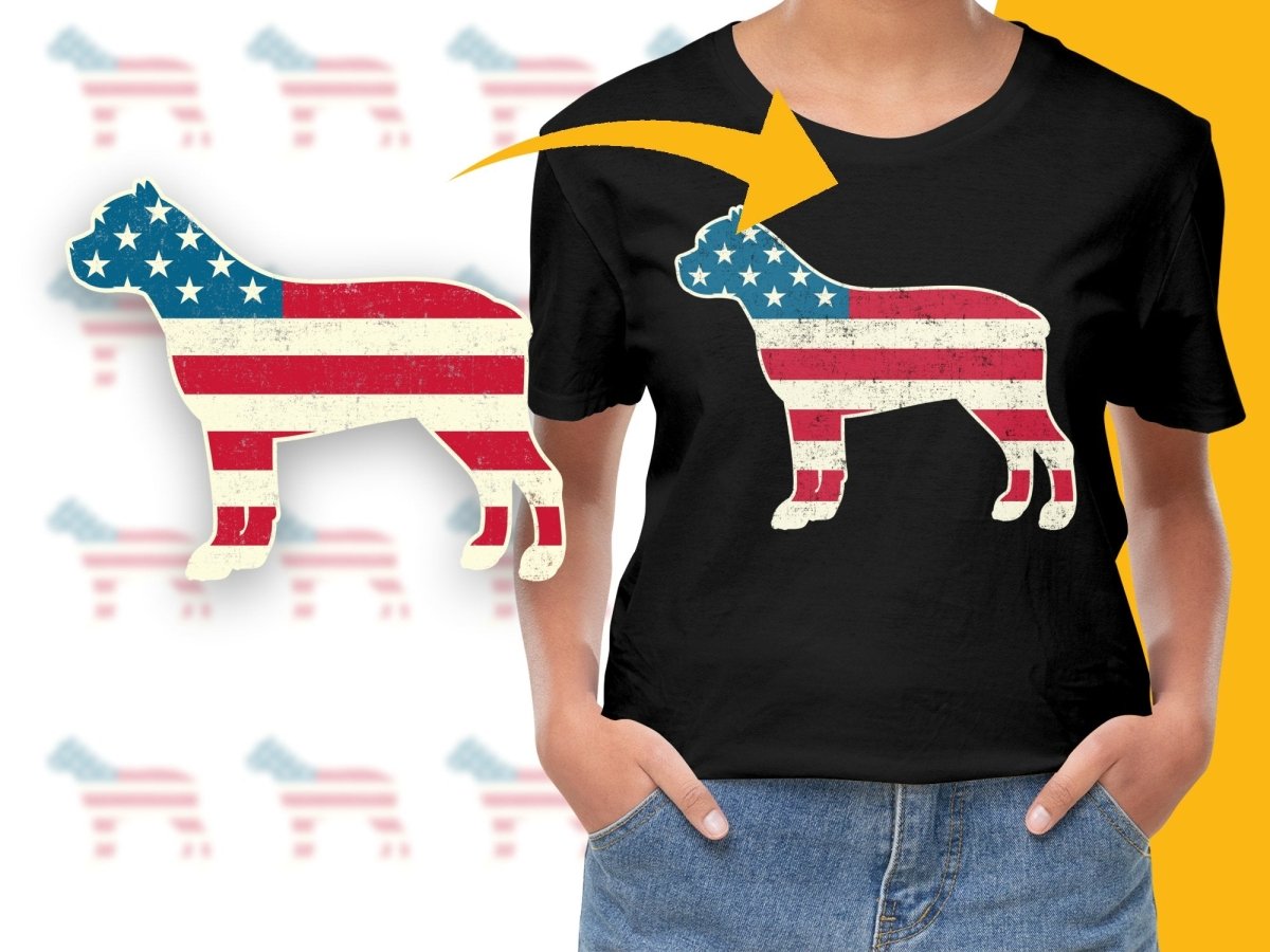 American Flag Cane Corso Silhouette Design PNG File - Teepew