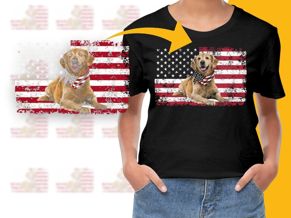 American Flag Design with Labrador Retriever PNG File - Teepew