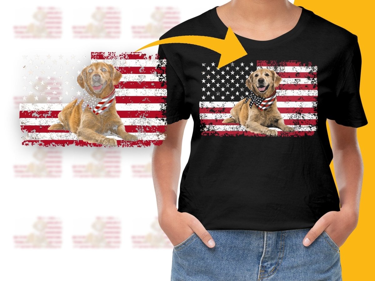 American Flag Design with Labrador Retriever PNG File - Teepew