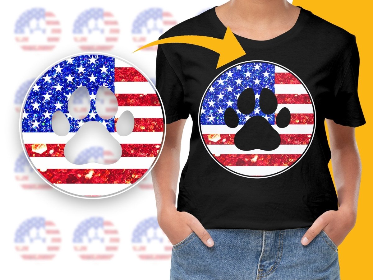 American Flag Paw Print Design German Shepherd PNG File - Teepew