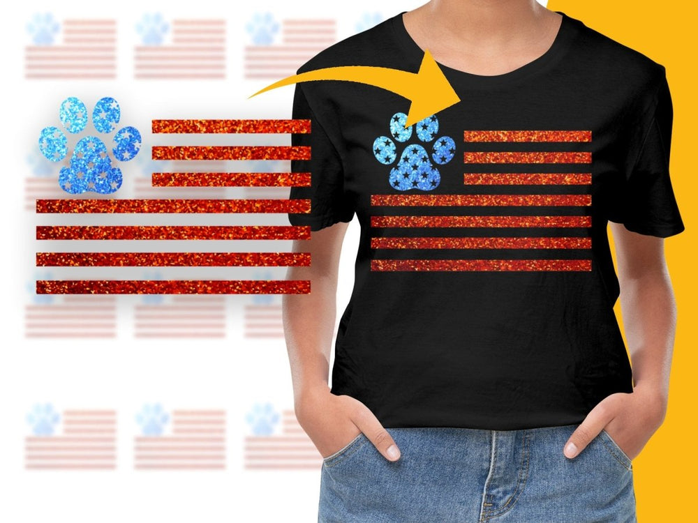 American Flag Paw Print Design PNG File - Teepew