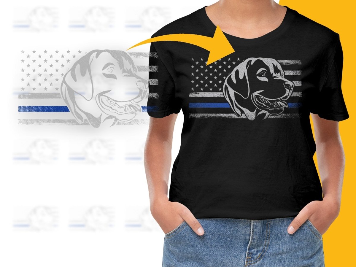 American Flag with Labrador Retriever PNG File - Teepew