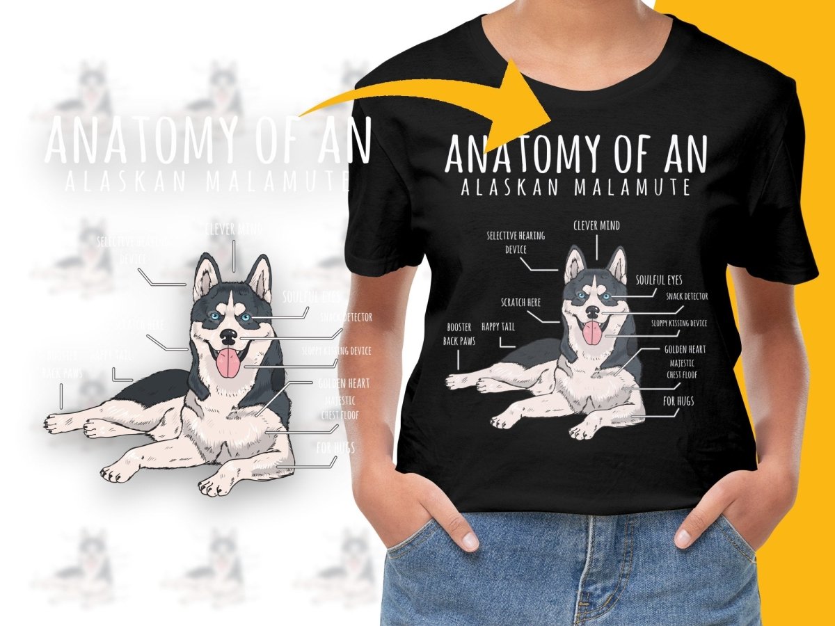 Anatomy of an Alaskan Malamute Funny Cute Dog PNG File - Teepew
