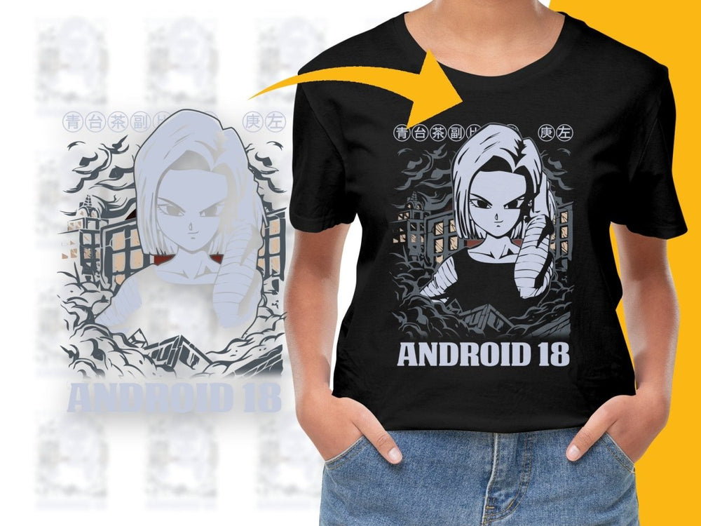 Android 18 Graphic Anime Fan PNG File - Teepew