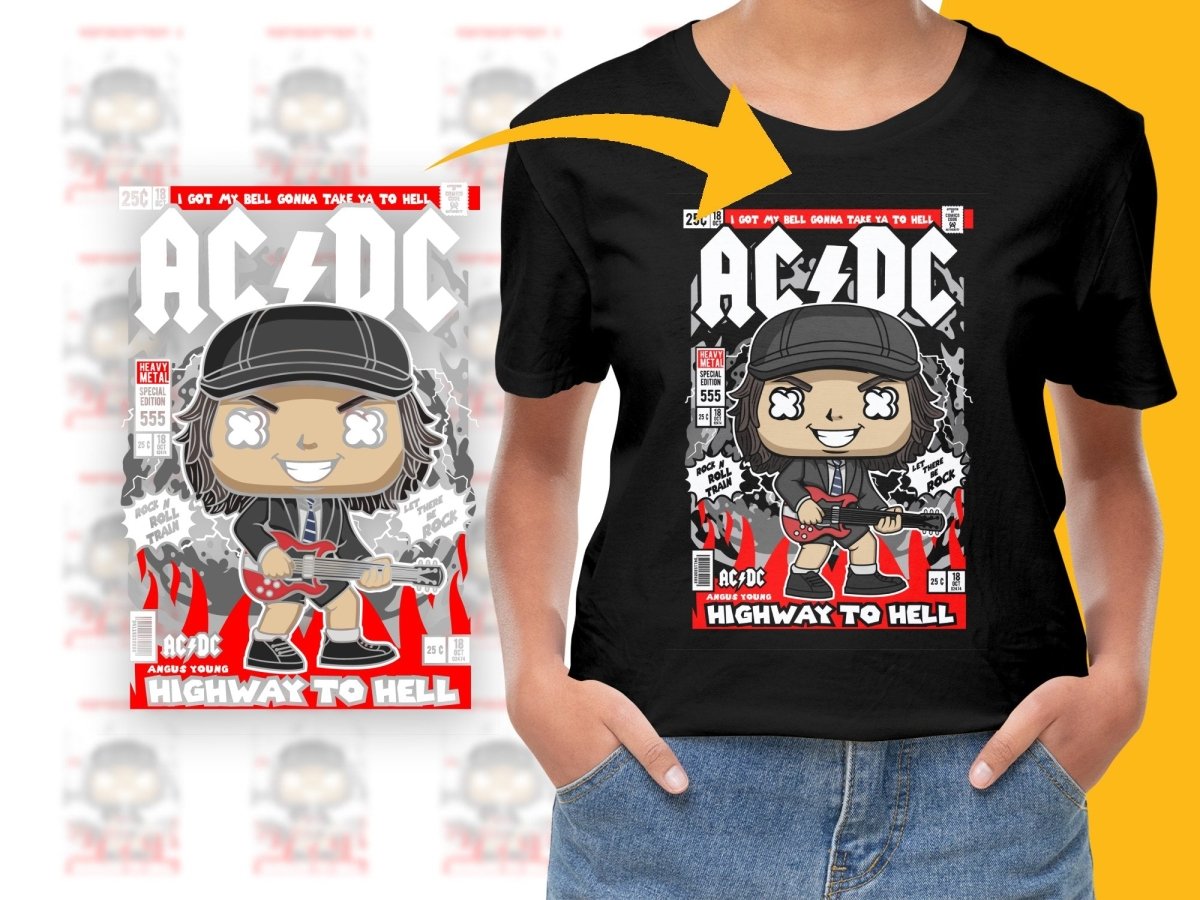 Angus Young ACDC Popculture PNG File - Teepew