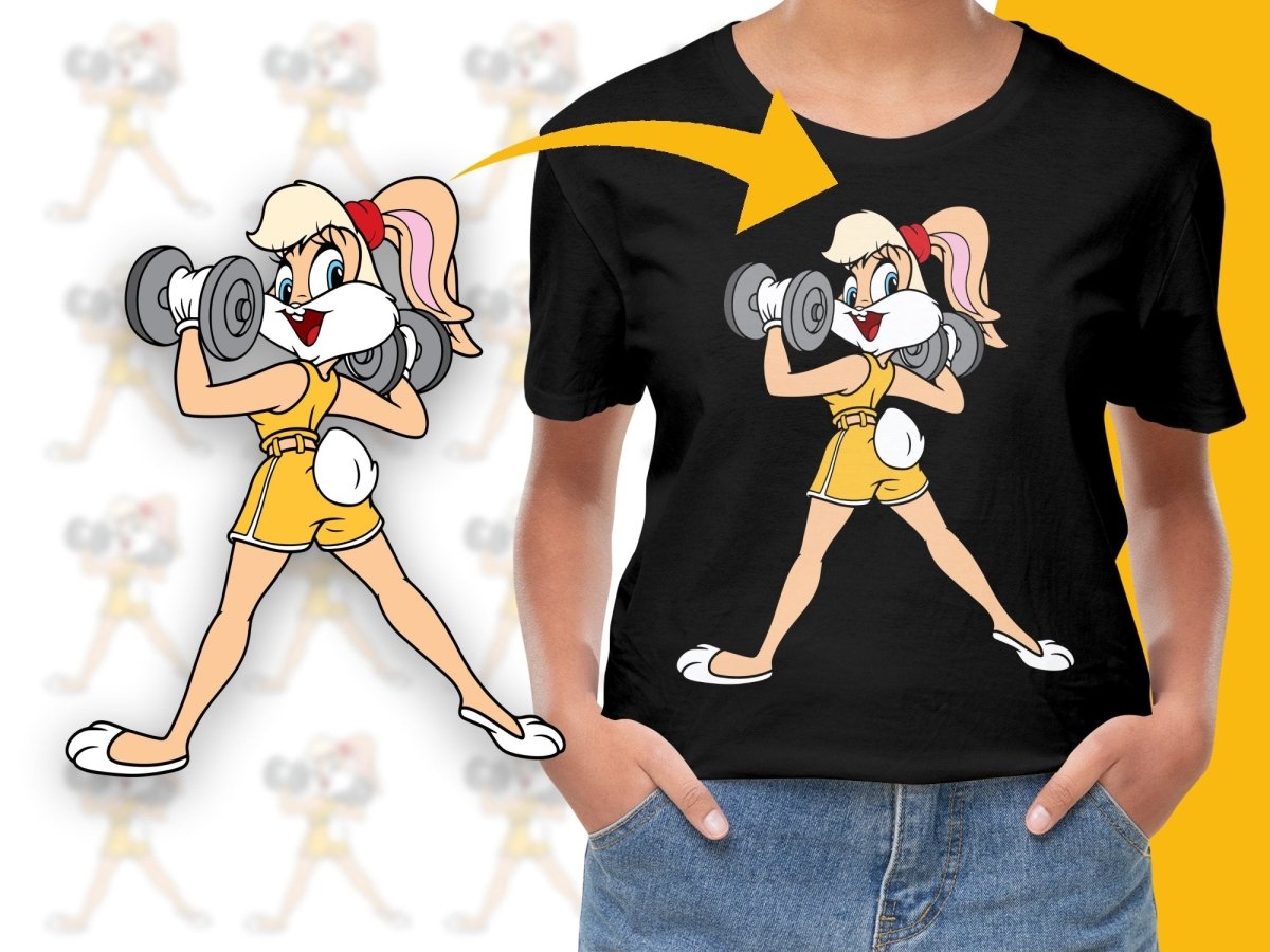 Animated Bunny Lifting Weights GYM Fitness PNG File - Teepew