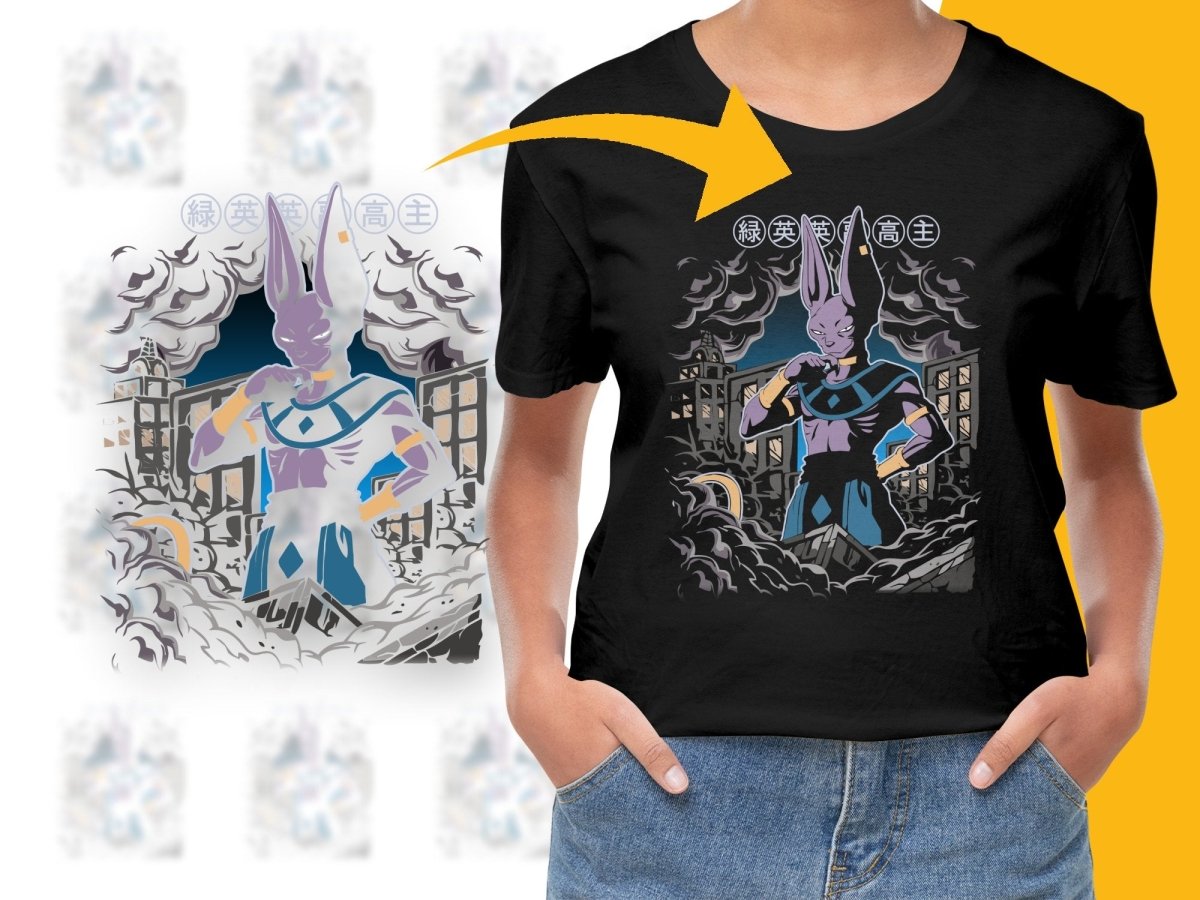 Anime Beerus Character Graphic PNG File - Teepew