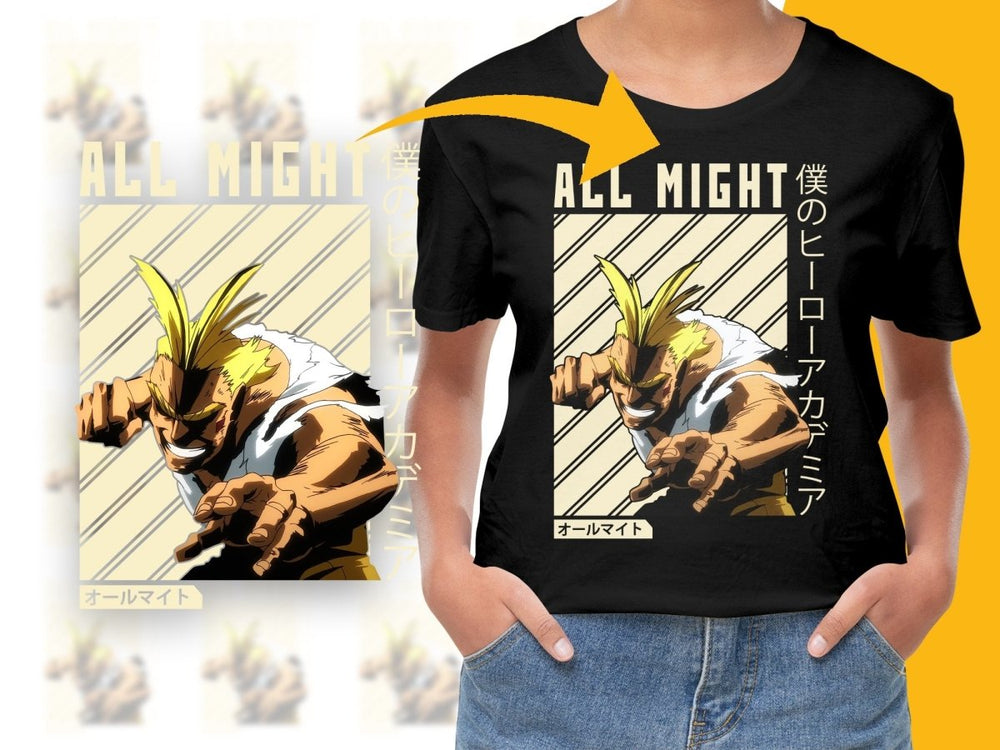 Anime Character All Might Poster PNG Download Digital - Teepew