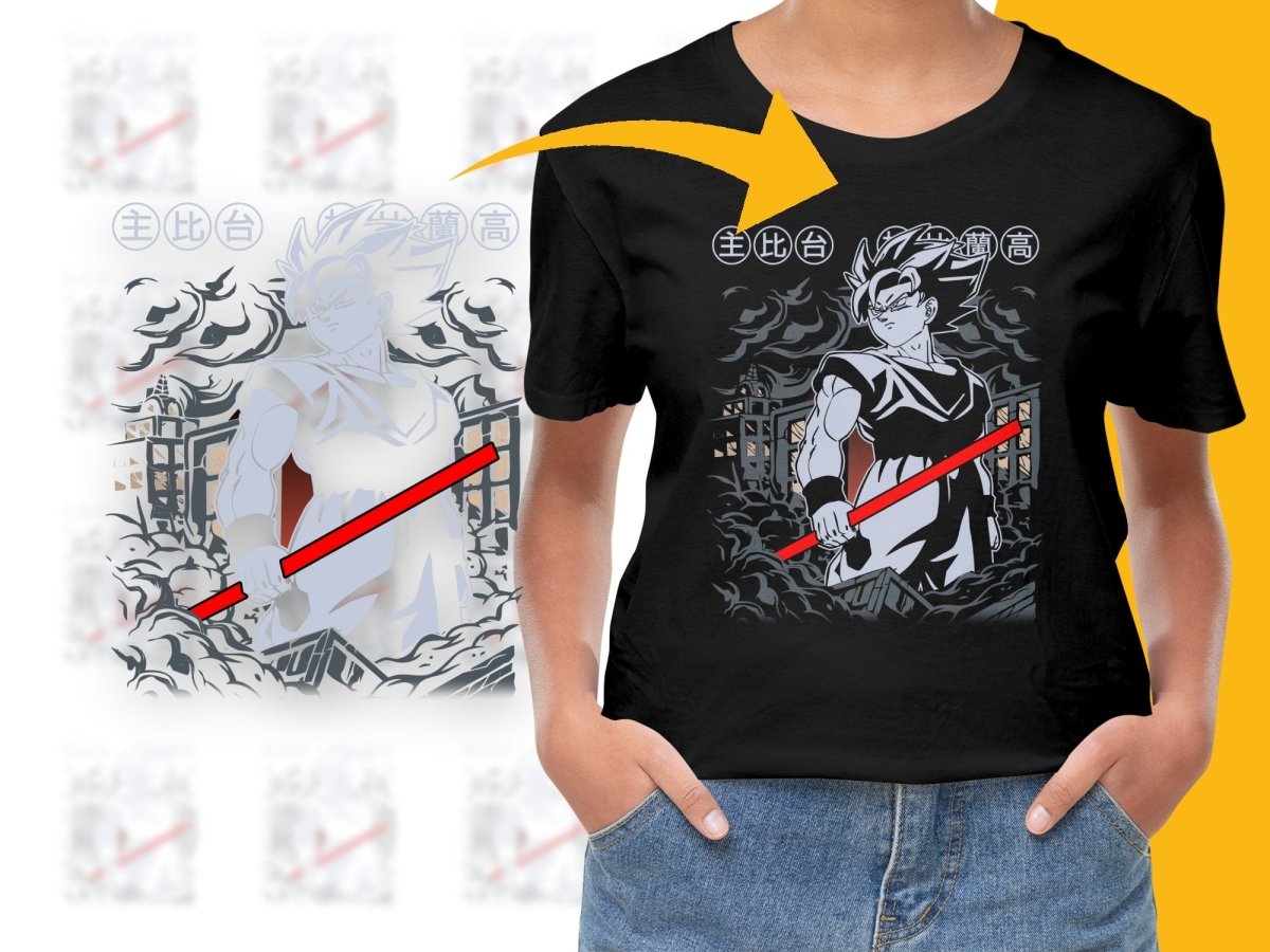 Anime Character Goku with Red Sword Stylized PNG File - Teepew