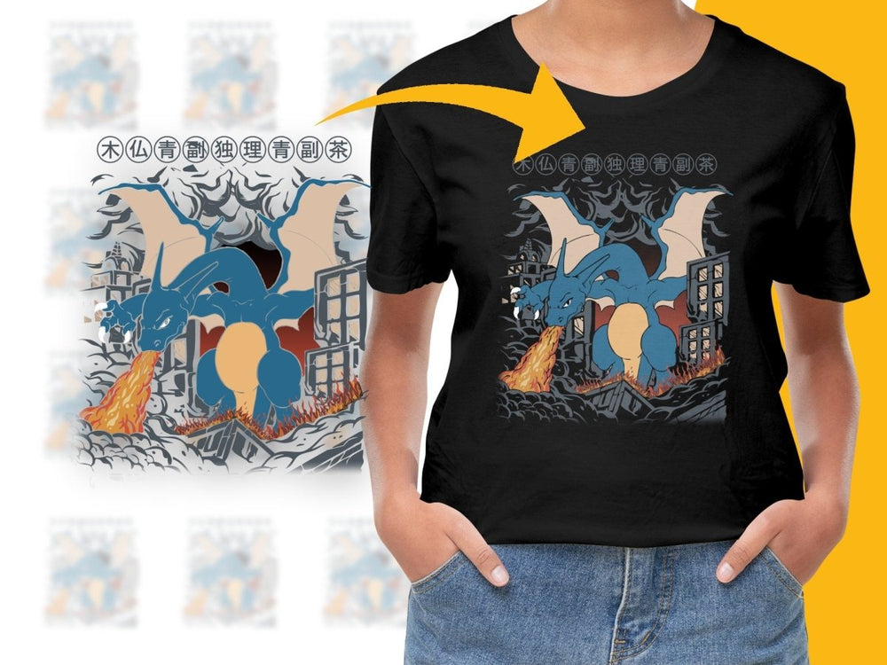 Anime Charizard Fire Breathing Illustration PNG File - Teepew