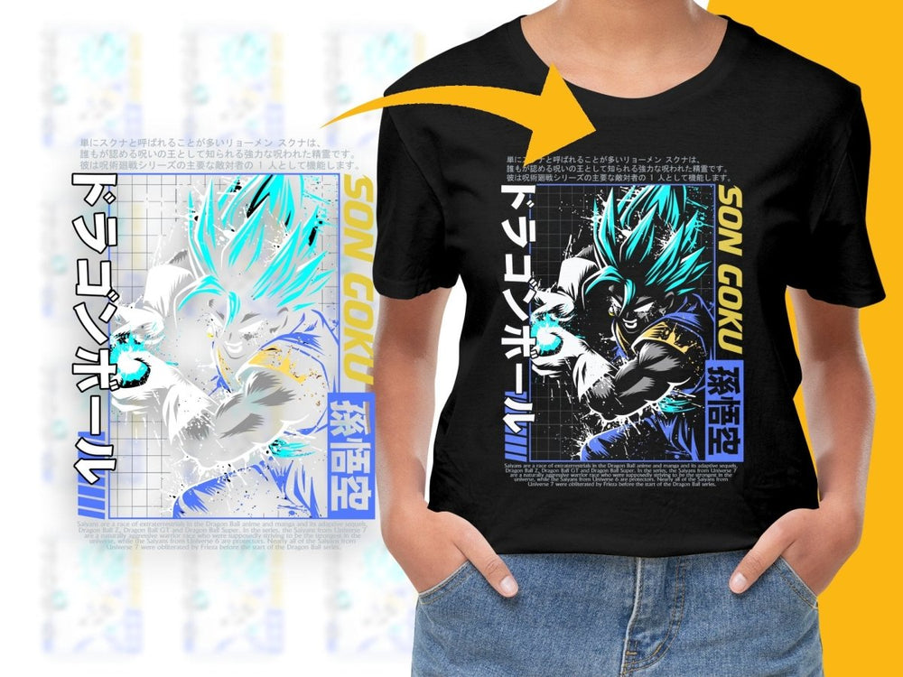 Anime Super Saiyan Son Goku Design Graphic PNG File - Teepew