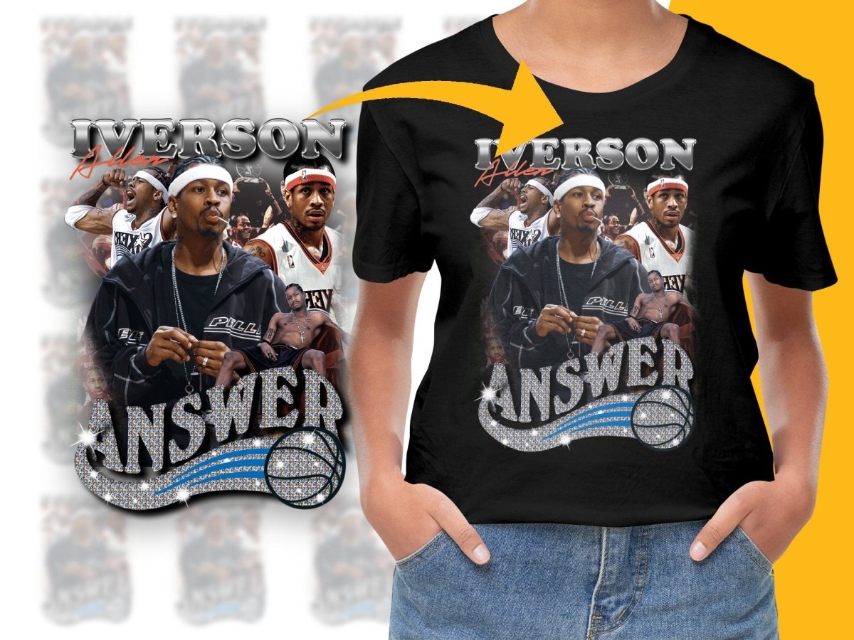 Answer Iverson Allen Sixers Basketball Superstar Bootleg Graphic PNG File - Teepew