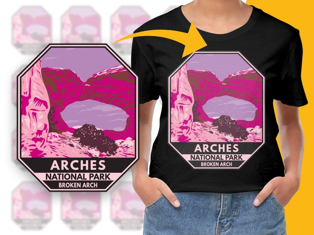 Arches National Park Broken Arch Graphic Png Digital Download - Teepew