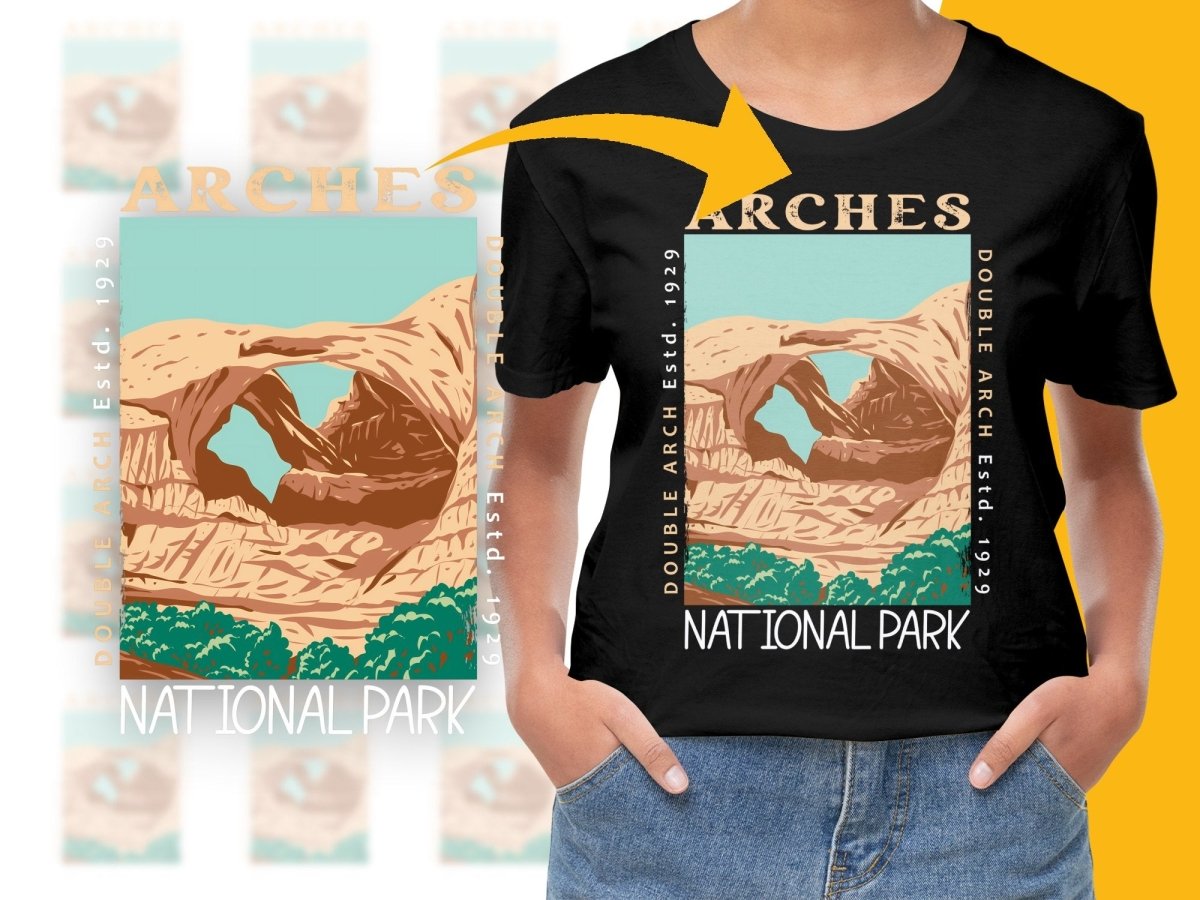 Arches National Park Double Arch Graphic Png Digital Download - Teepew