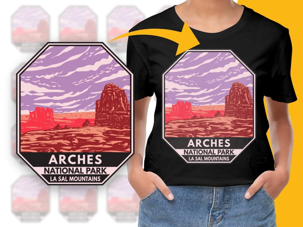 Arches National Park La Sal Mountains Graphic PNG File - Teepew