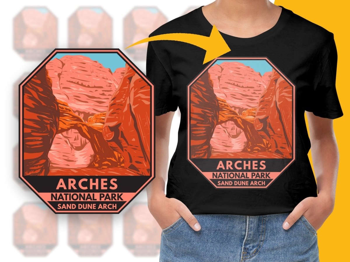 Arches National Park Sand Dune Arch Graphic Png Digital Download - Teepew