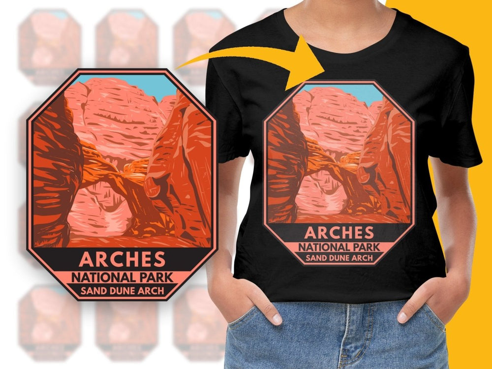 Arches National Park Sand Dune Arch Graphic PNG File - Teepew