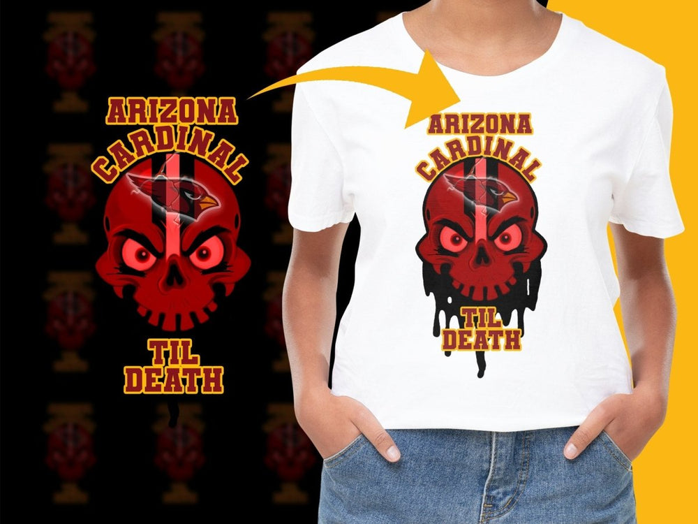 Arizona Cardinal Til Death Skull Graphic PNG File - Teepew