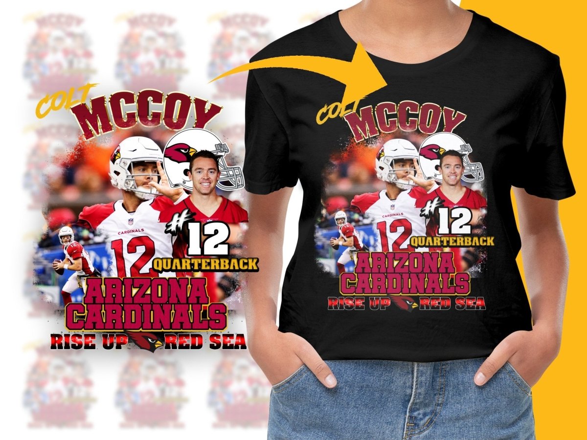 Arizona Cardinals Colt McCoy Rise Up Red Sea PNG File - Teepew