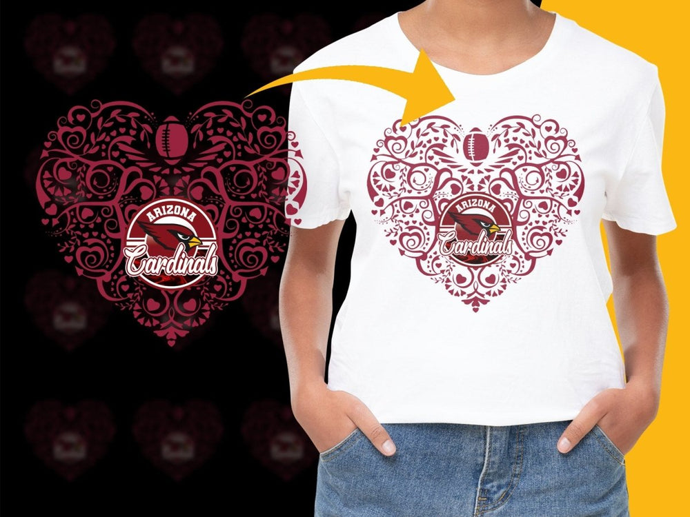 Arizona Cardinals Heart Design Graphic Print PNG File - Teepew
