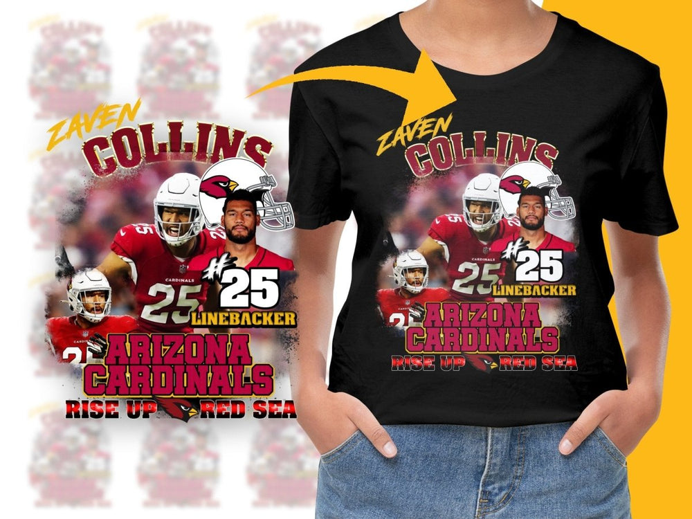 Arizona Cardinals Linebacker #25 Rise Up Red Sea PNG File - Teepew