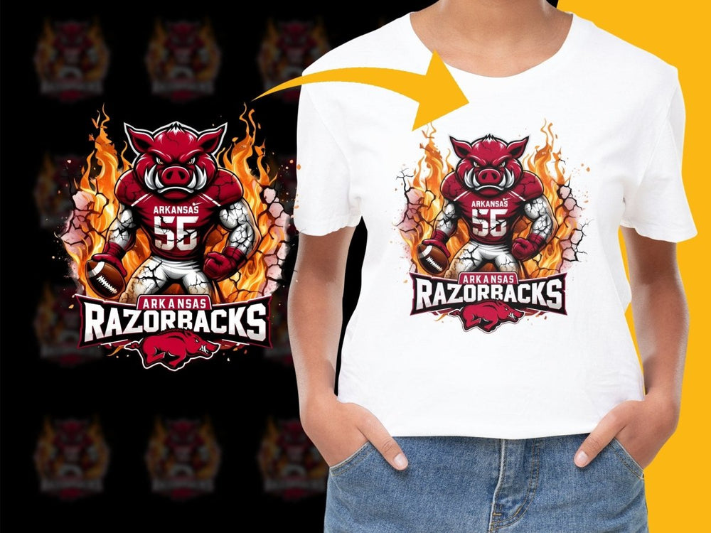 Arkansas Razorbacks Fiery Mascot Poster PNG File - Teepew