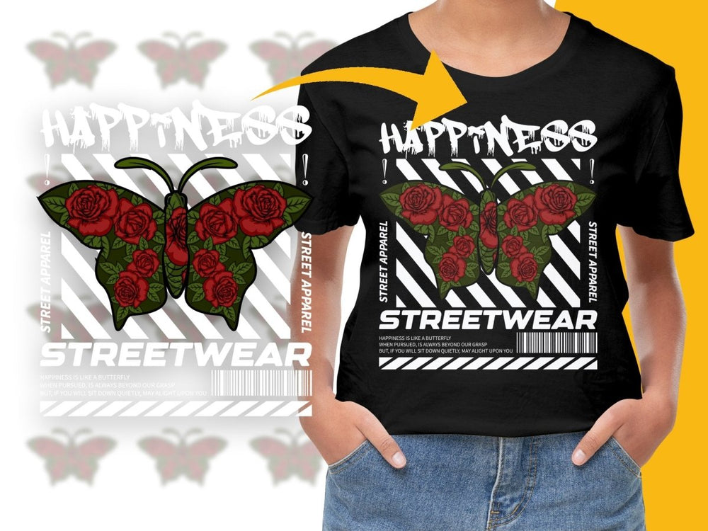 Artistic Floral Butterfly Design Graphic PNG File - Teepew