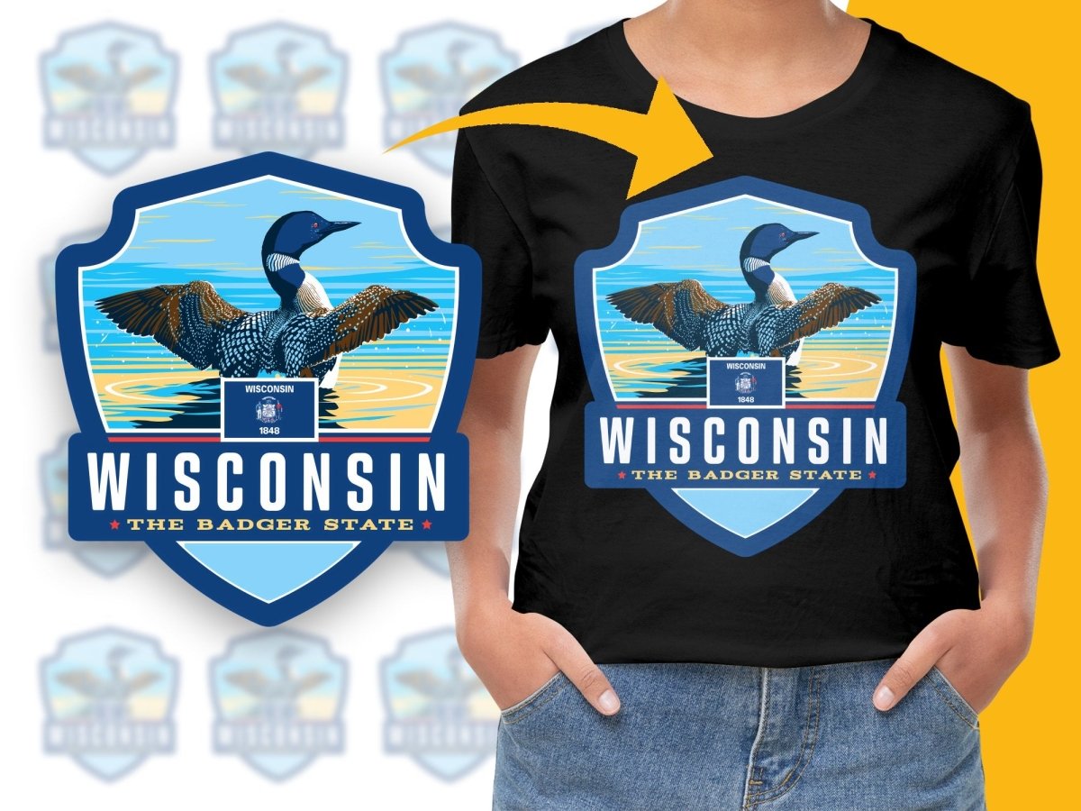 Artistic Wisconsin The Badger State Loon PNG File - Teepew