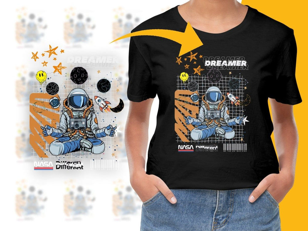 Astronaut Meditation Space Adventure Graphic PNG File - Teepew