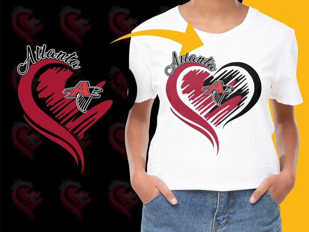 Atlanta A Heart Design Graphic Football PNG File - Teepew