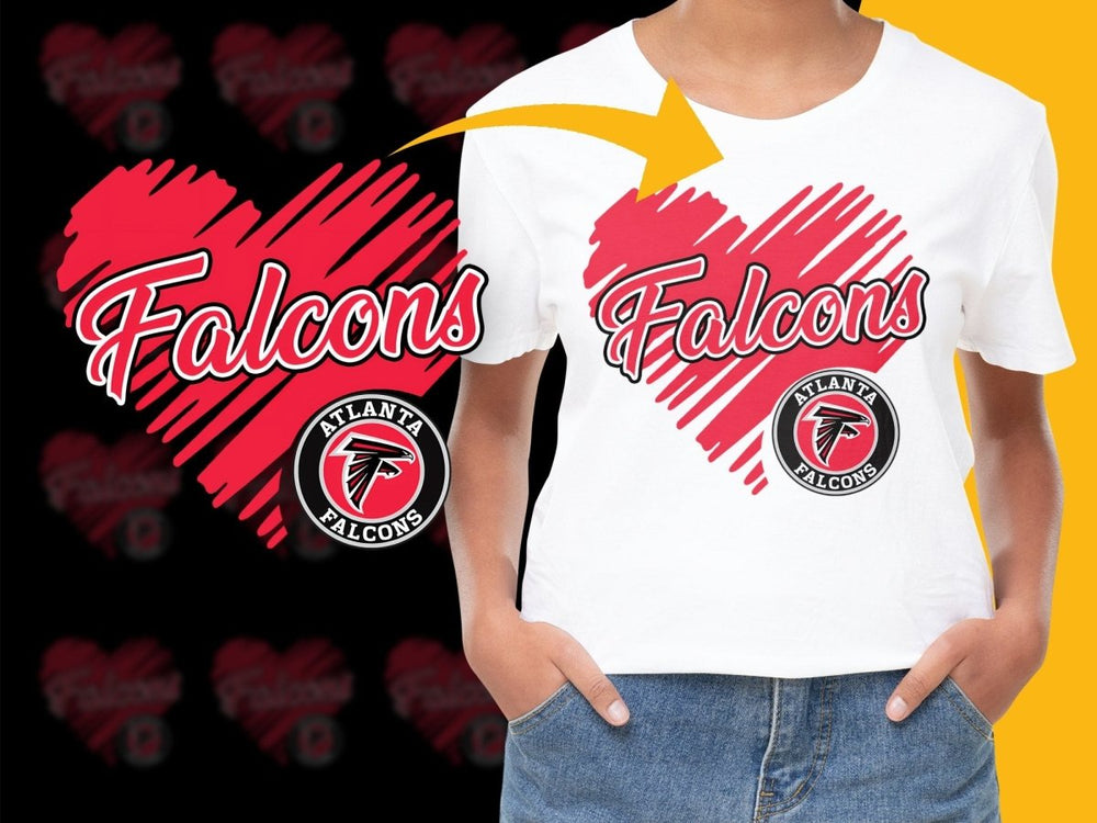 Atlanta Falcons Heart Design Sports PNG File - Teepew