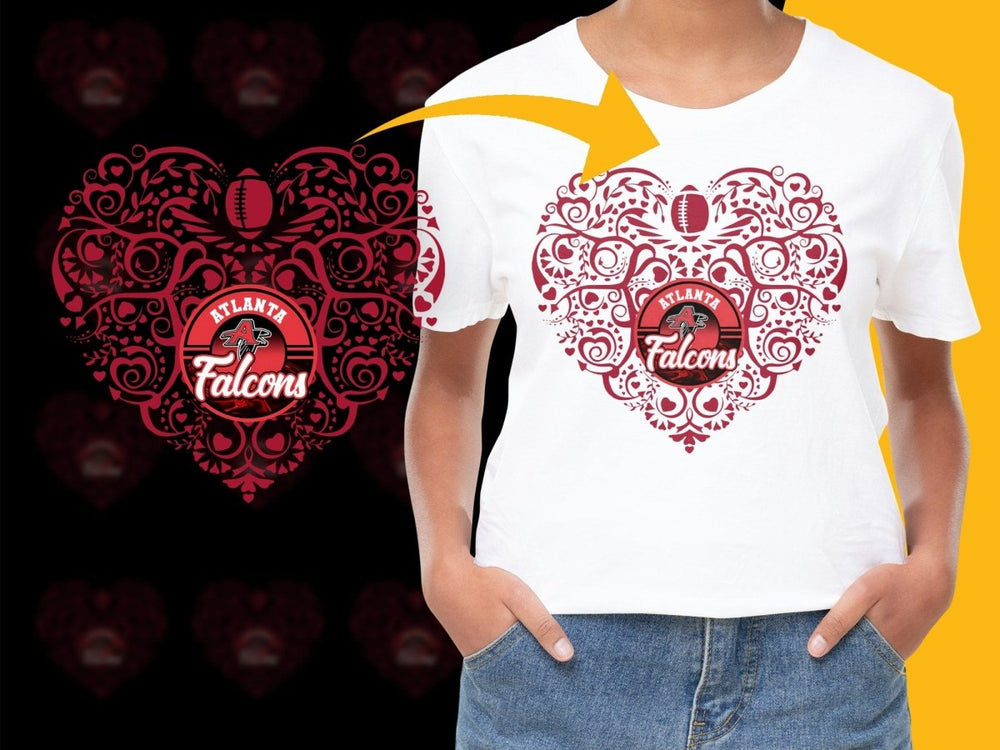 Atlanta Falcons Heart Pattern Design PNG File - Teepew