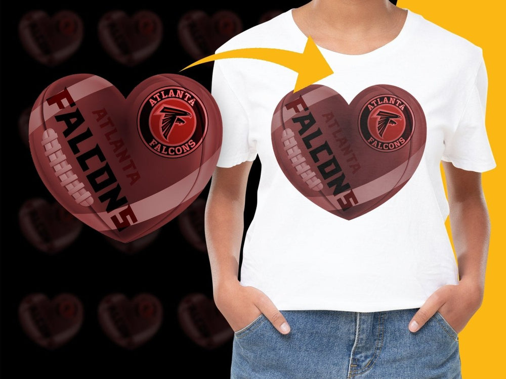Atlanta Falcons Heart Shaped Football Design PNG File - Teepew
