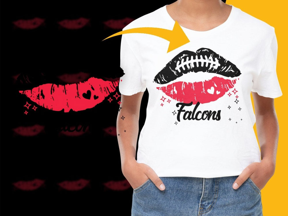 Atlanta Falcons Lip Design Graphic PNG File - Teepew