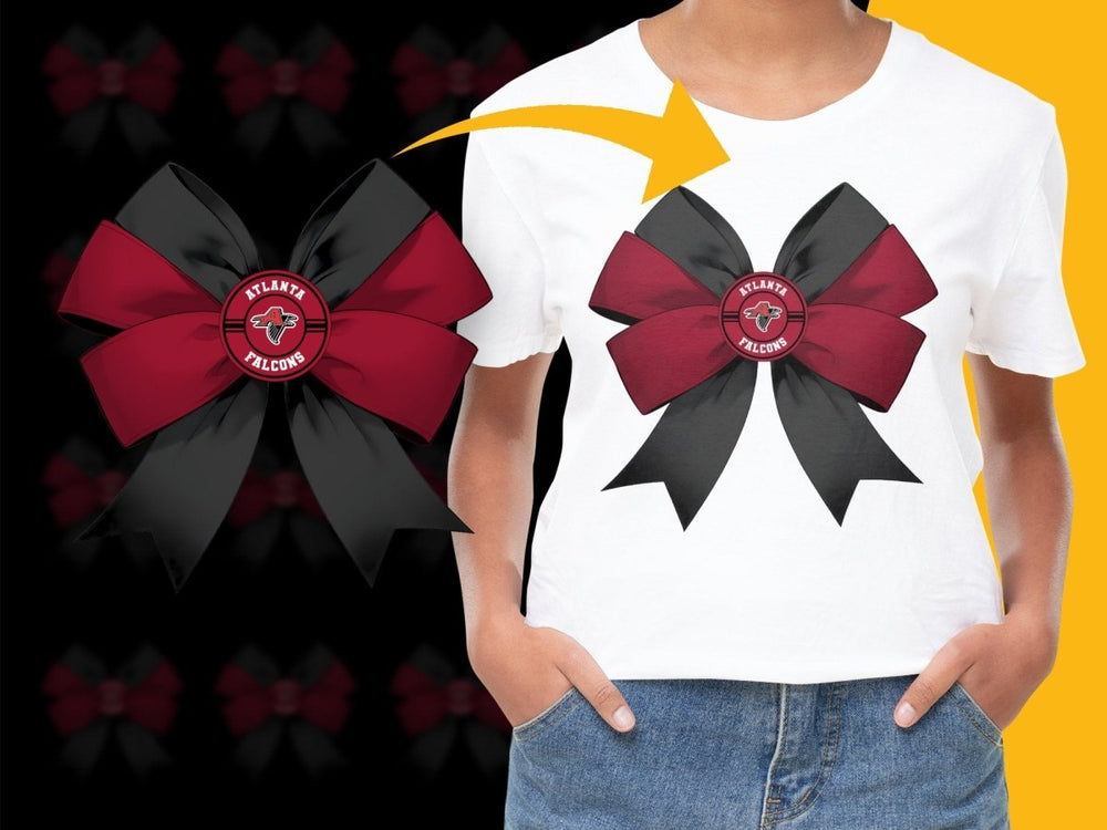 Atlanta Falcons Logo Red and Black Bow PNG File - Teepew