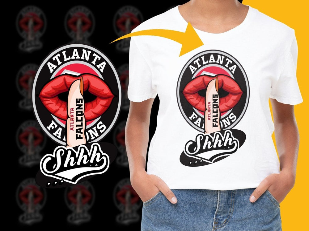 Atlanta Falcons Shhh Lip Finger Graphic PNG File - Teepew