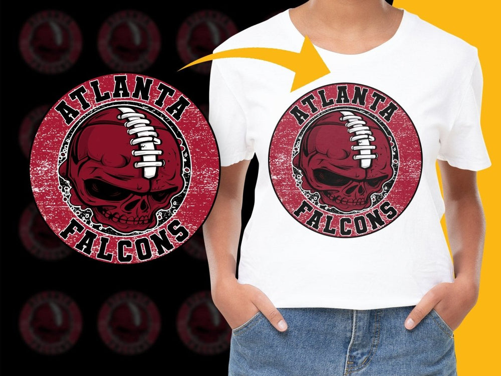 Atlanta Falcons Skull Football Design Graphic PNG File - Teepew