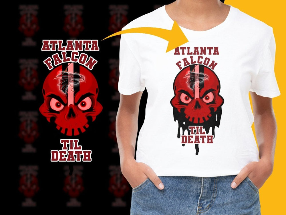 Atlanta Falcons Til Death Skull Graphic PNG File - Teepew