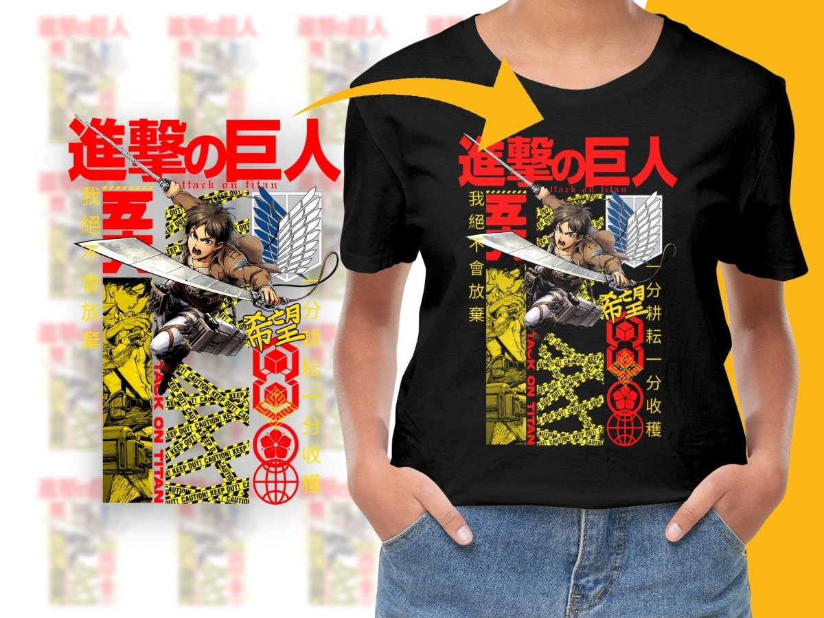 Attack on Titan Eren Yeager Action Graphic PNG File - Teepew