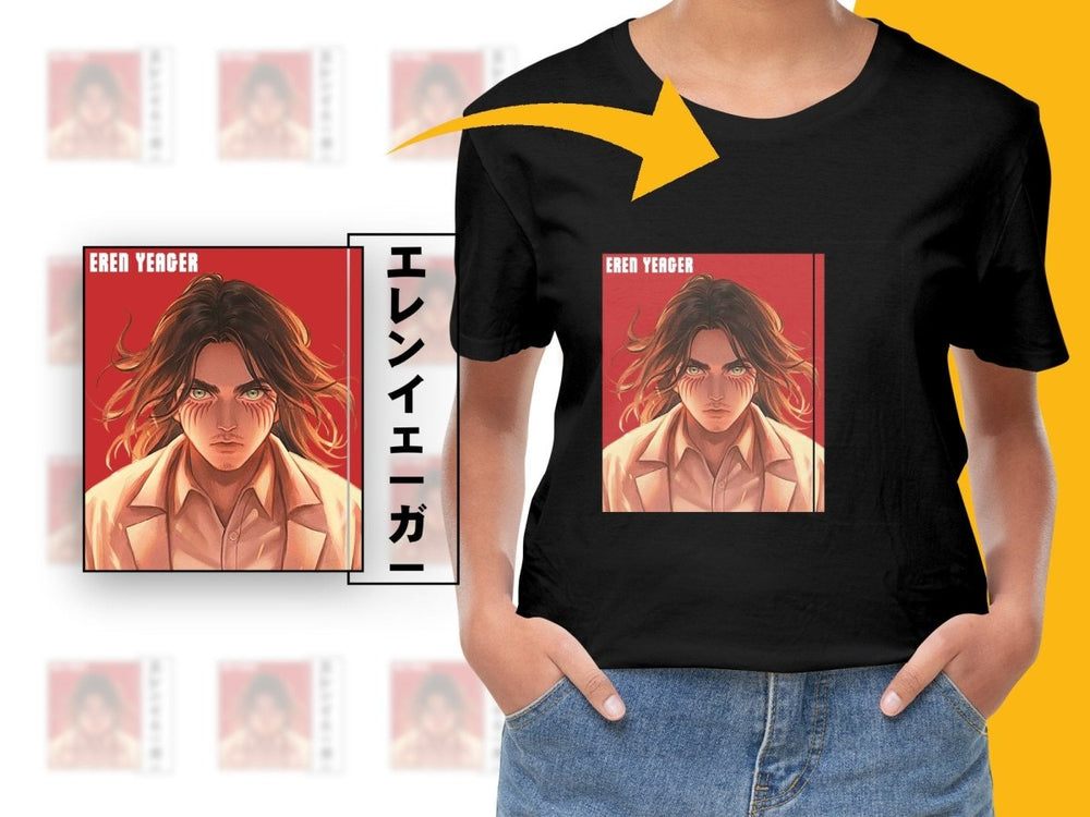 Attack on Titan Eren Yeager Anime Character Digital - Teepew