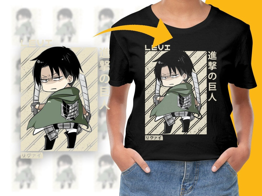 Attack on Titan Levi Chibi Character PNG Digital - Teepew