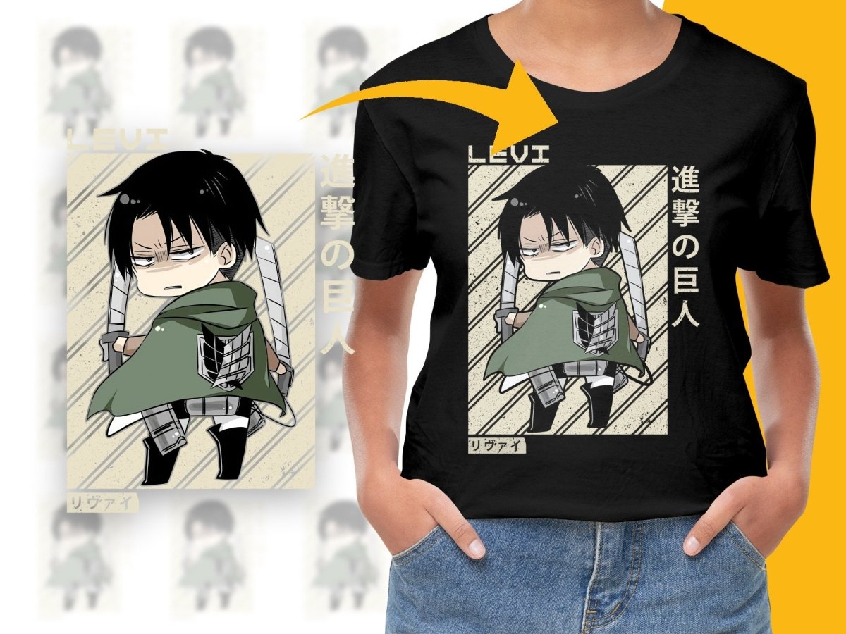 Attack on Titan Levi Chibi Character PNG Digital - Teepew