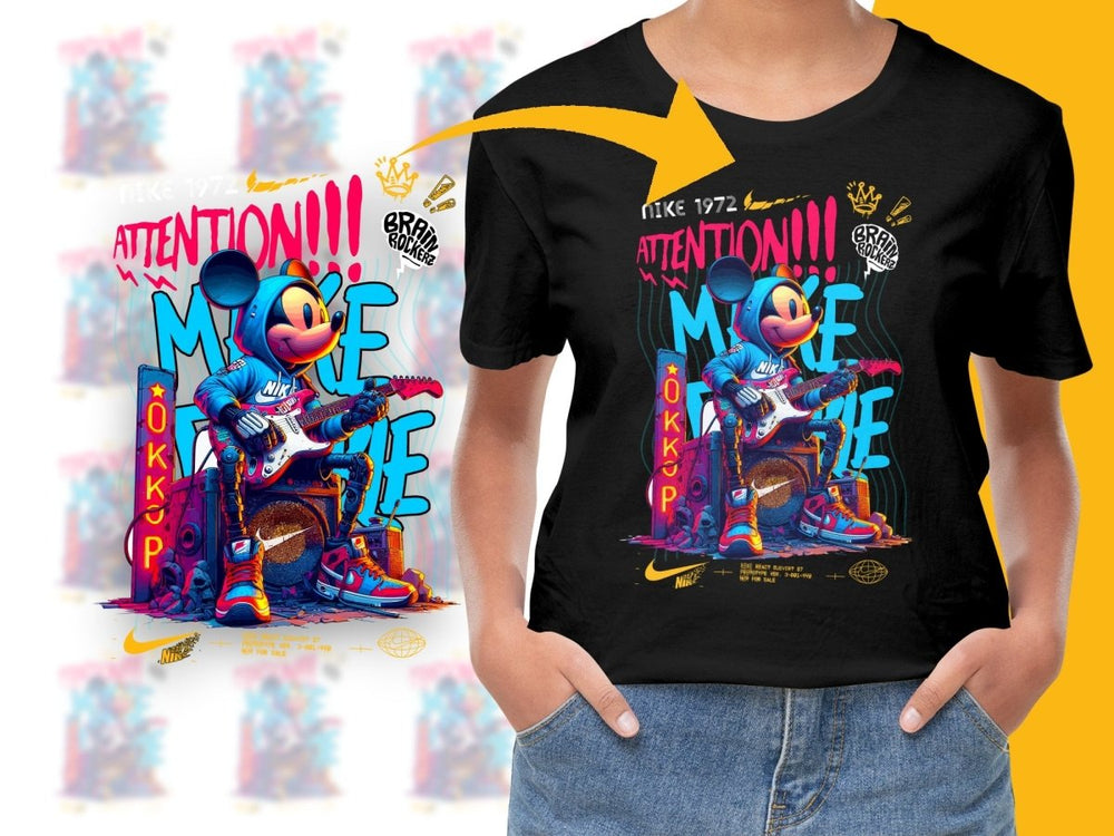 Attention Mickey Mouse Street Style Graphic PNG File - Teepew