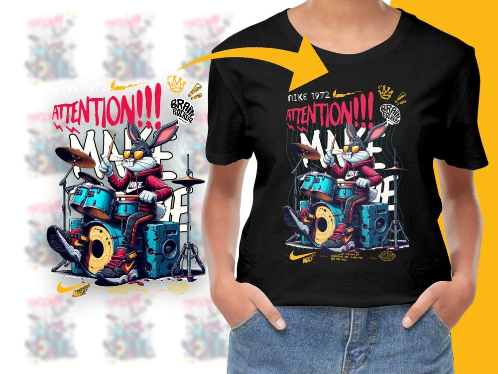 Attention Music Drummer Bugs Bunny Graphic PNG File - Teepew