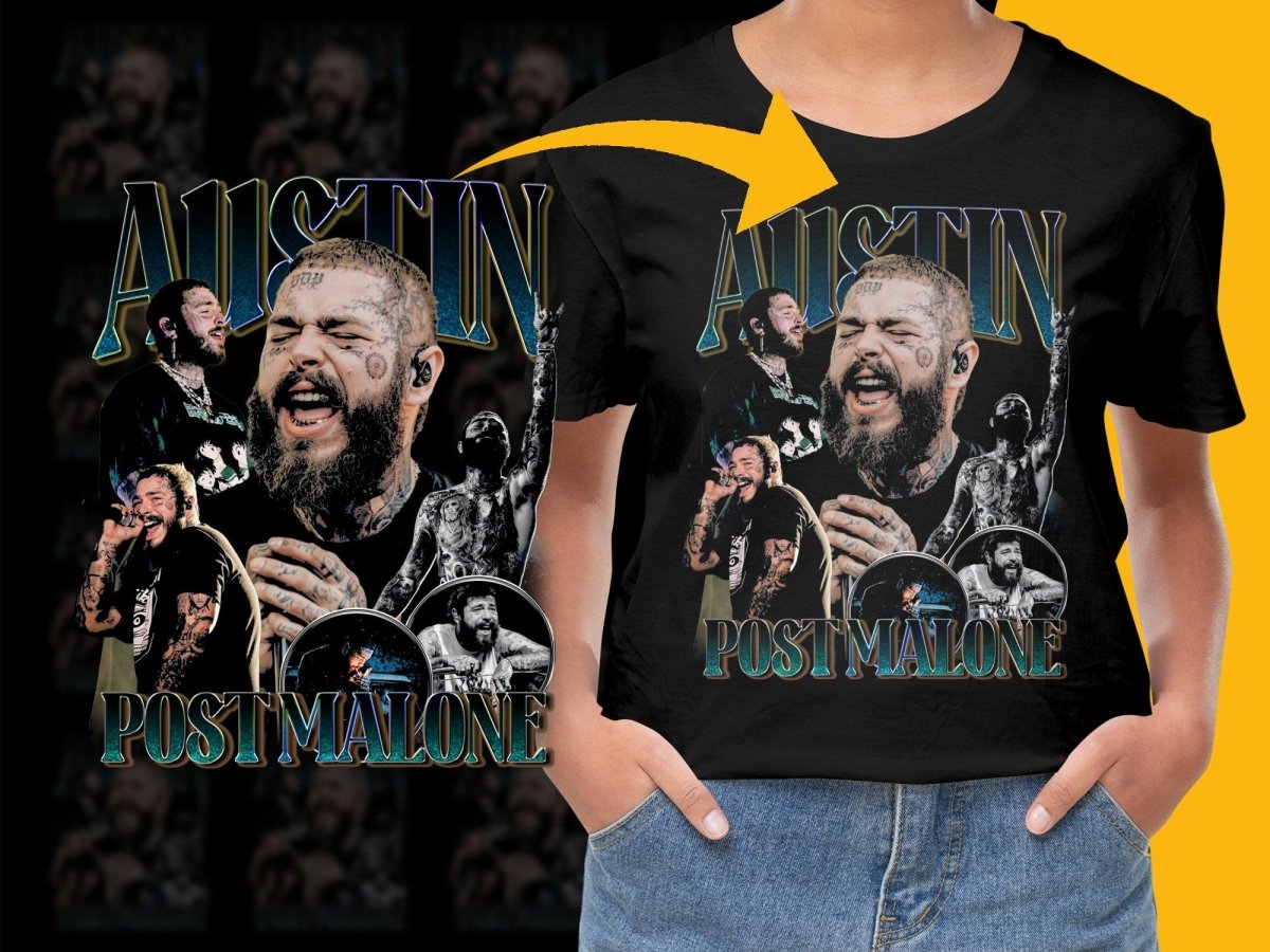 Austin Post Malone Bootleg Fan Art Graphic PNG File - Teepew