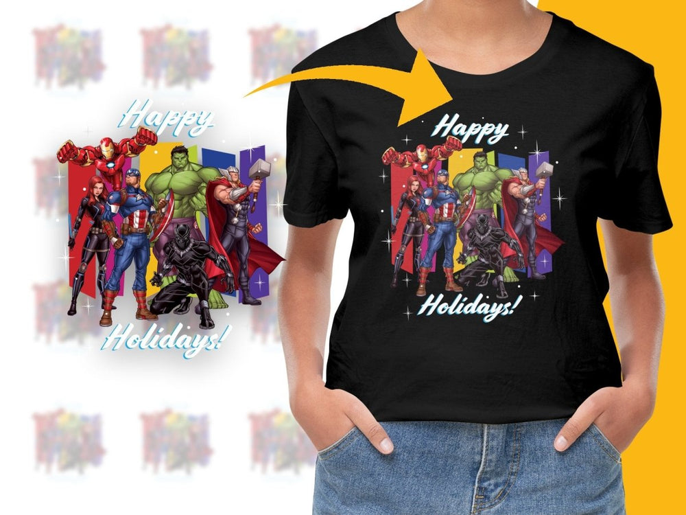 Avengers Superhero Group Happy Holiday Digital product - Teepew
