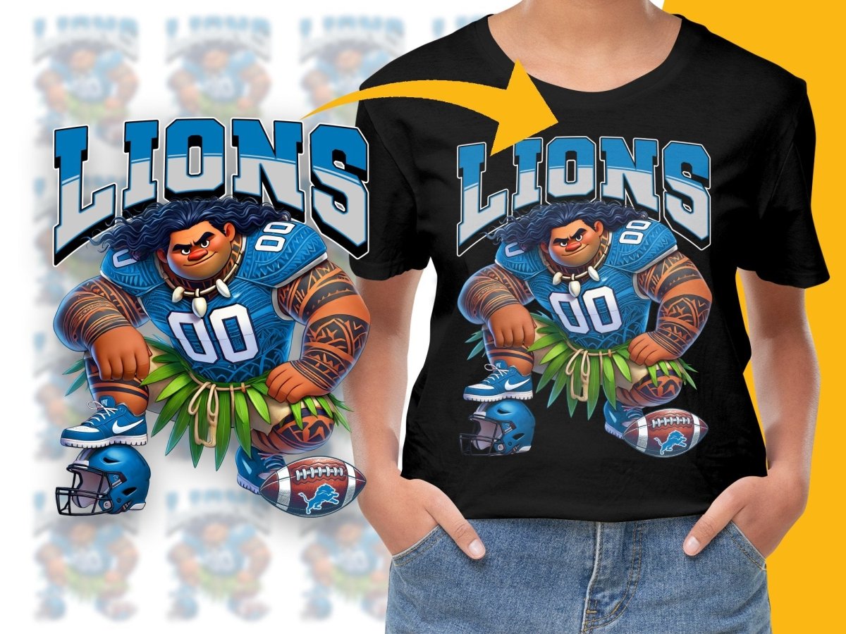 Awesome Lions Fan Moana with Polynesian Style PNG File - Teepew