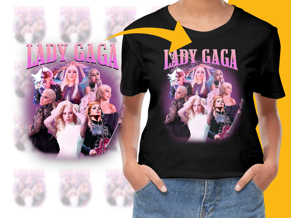 Lady Gaga Inspired Graphic T-Shirt, Pop Music Fan Tee, Bold Colorful Print, Unisex Fashion Top