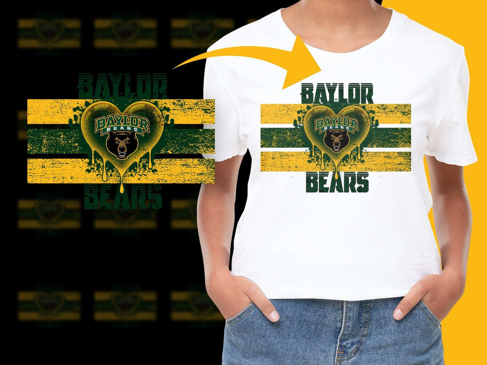 Baylor Bears T-Shirt Vintage Distressed Print College Sports Fan Apparel