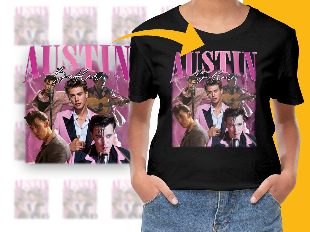 Austin Butler Graphic T-Shirt, Men's Fashion Tee, Vintage Style Pop Culture Shirt, Celebrity Photo Collage, Casual Wear